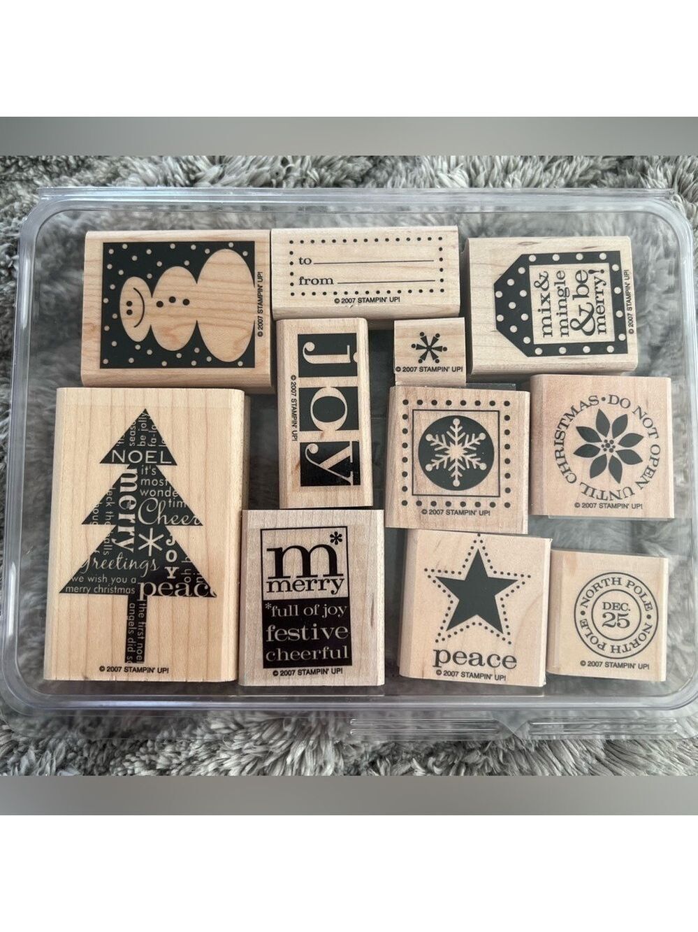 Stampin’ Up! Christmas Theme Perfect Presentation 2007 Set of 11 Stamps Retired